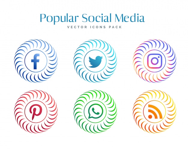 Set of social media network icons