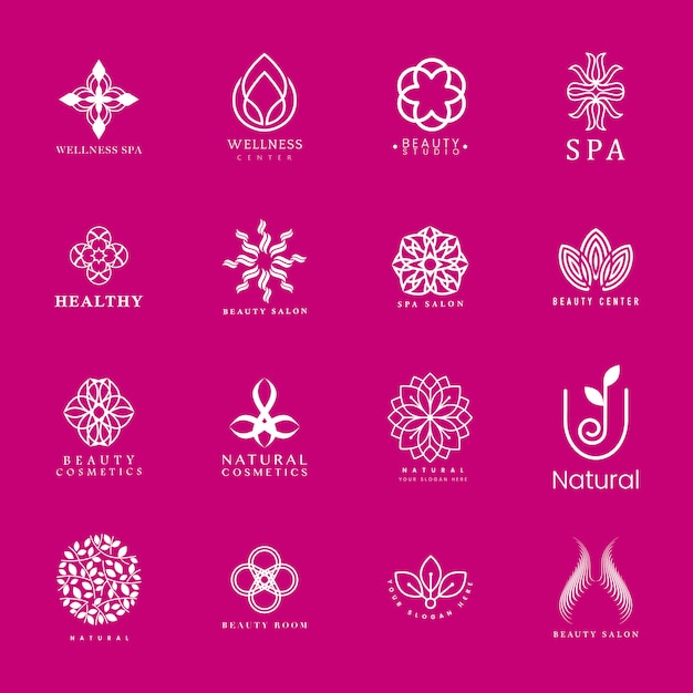 Free vector set of spa and beauty logo vector