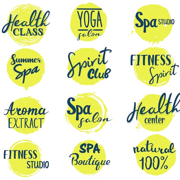 Set of spa and health lettering logos