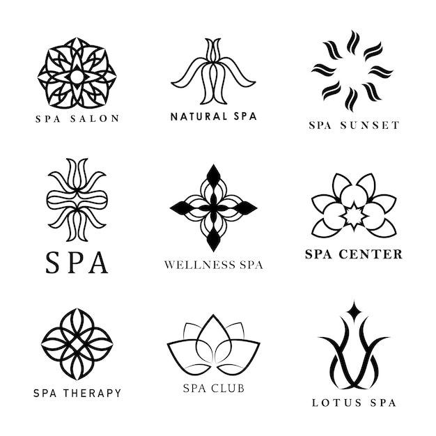 Набор спа-логотипов векторов