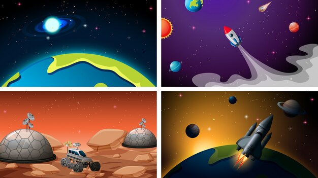 Set of space background set