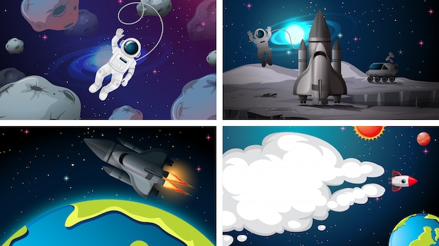 Set of space backgrounds