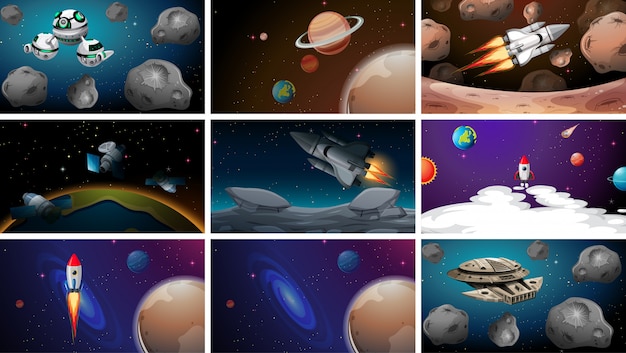 Free vector set of space s