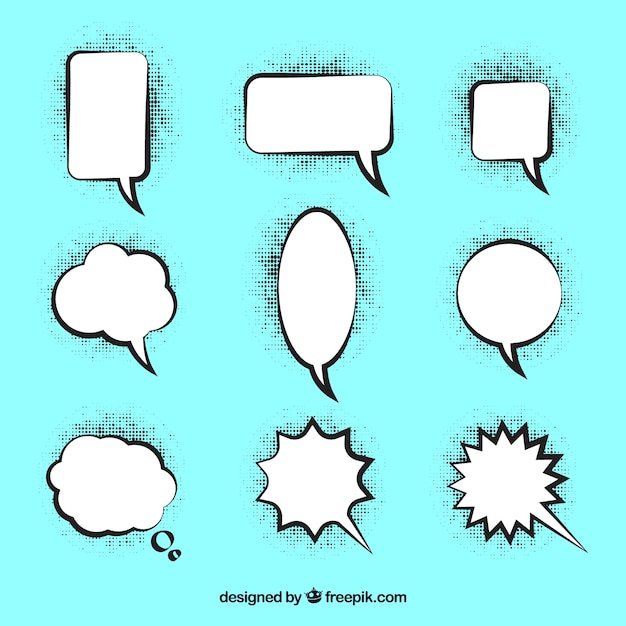 Set of speech bubbles for comic