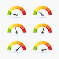 Free vector set of speedometer. isolated