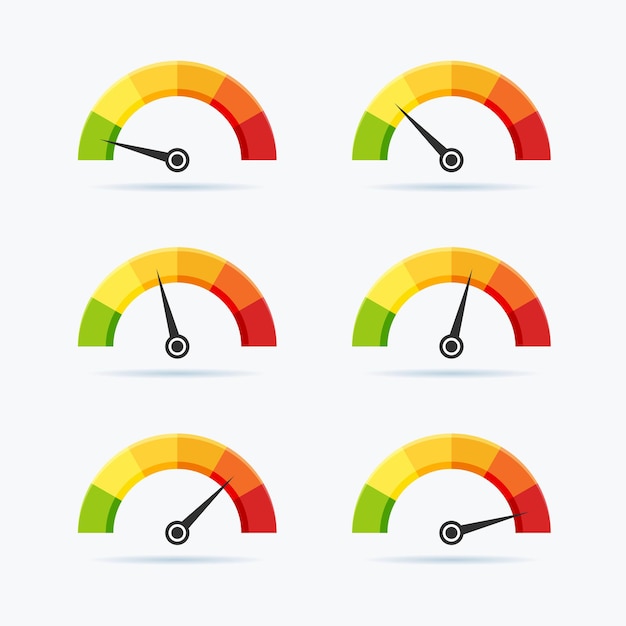 Set of Speedometer. Isolated