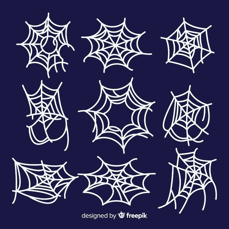 Free Vector set of spider webs