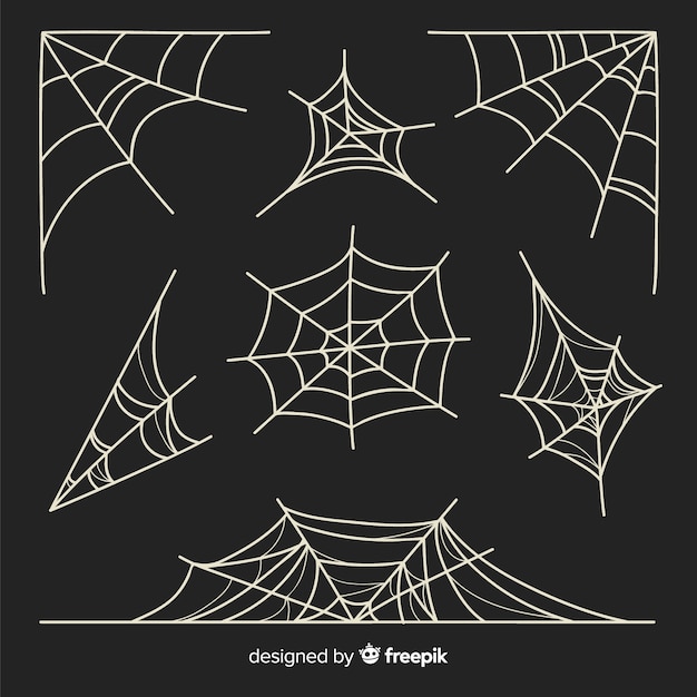 Free vector set of spider webs