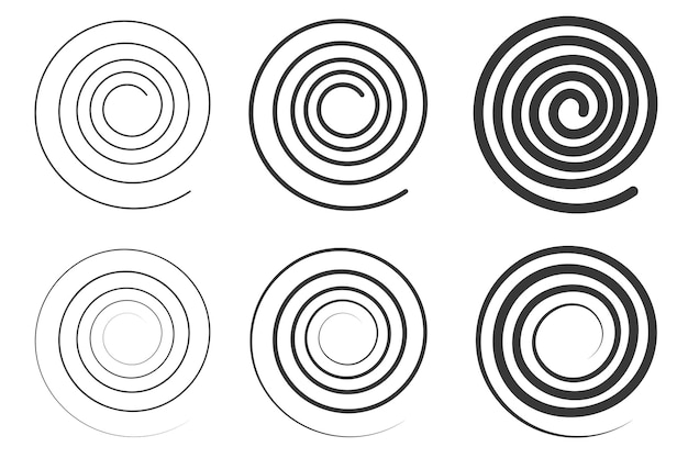 Two circles in a spiral. Art lines illustration - Stock