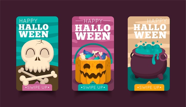 Set of spooky halloween stories