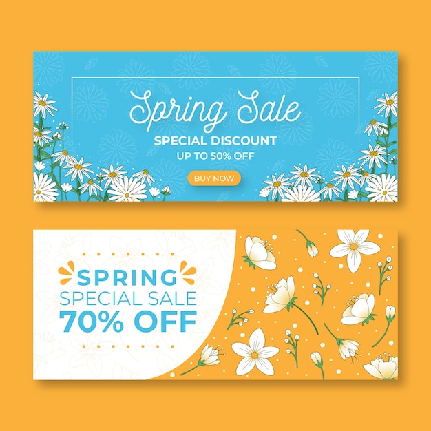 Set of spring sale banners