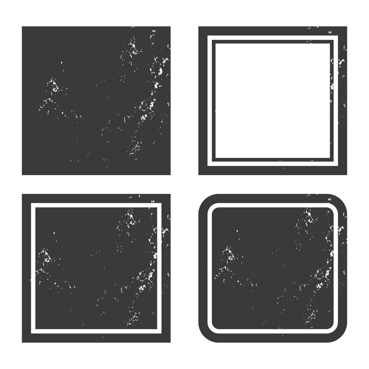 Free Vector set of square grunge stamps