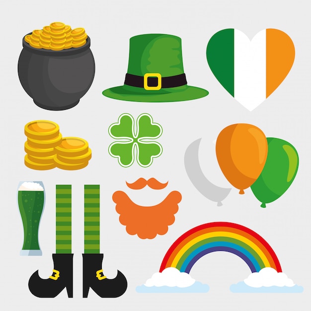 Set St Patrick day decoration for celebration