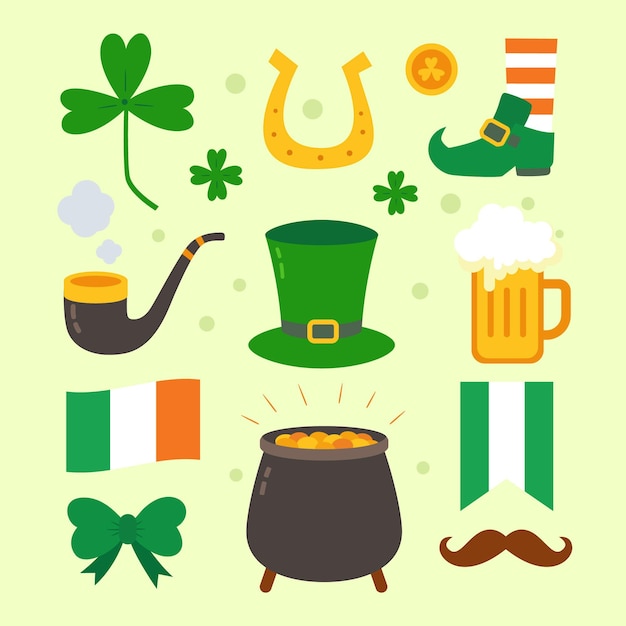 Free vector set of st. patrick's day elements