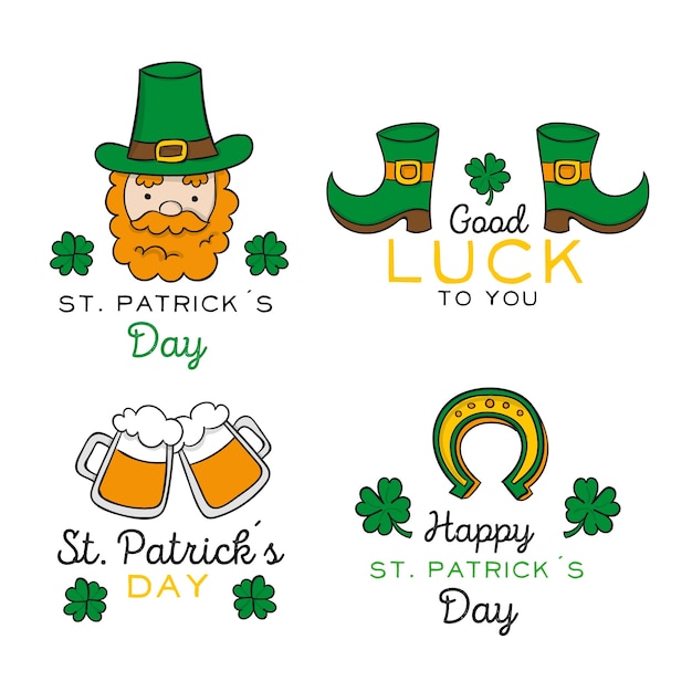 Set of st. patrick's day labels