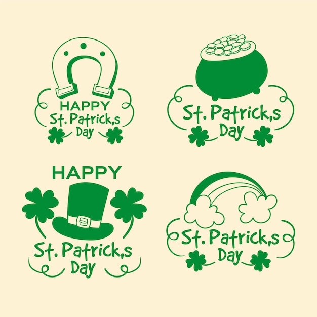 Set of st. patrick's day labels