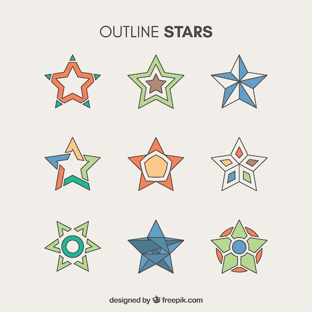 Set of stars with great designs