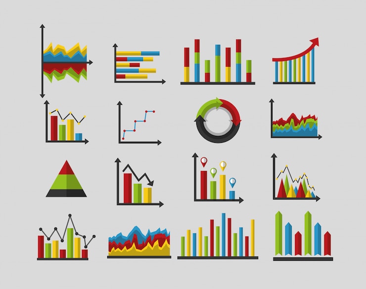 Free Vector set of statistics analysis data
