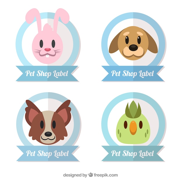 Free vector set of stickers with nice animals