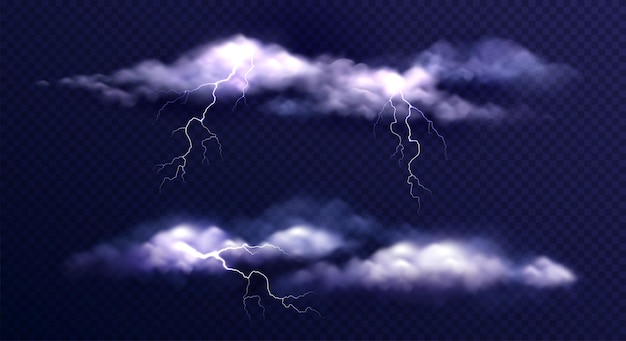 Free vector set of storm clouds in the dark