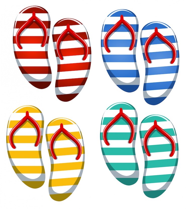 Free Vector set of stripe sandal