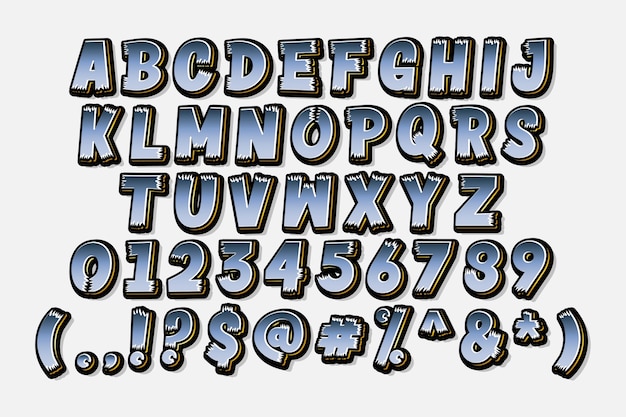 Set of stylish cartoon alphabet
