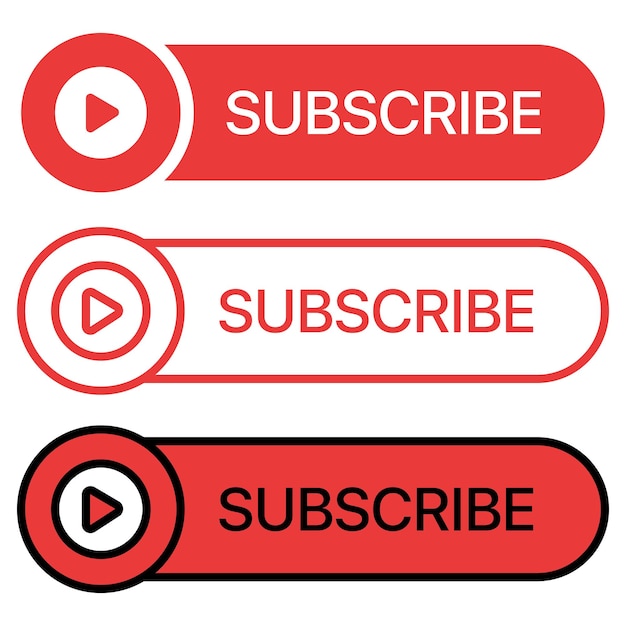 Free vector set of subscribe buttons outline flat