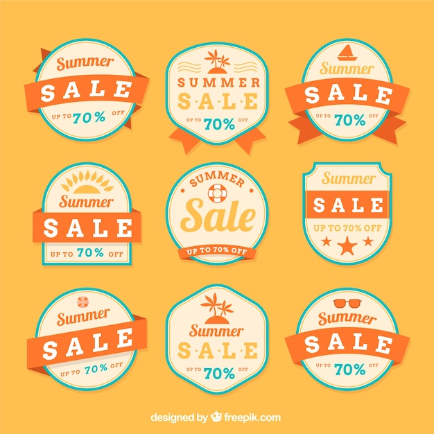 Set of summer sale badges