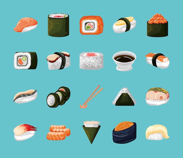 набор суши еда японская