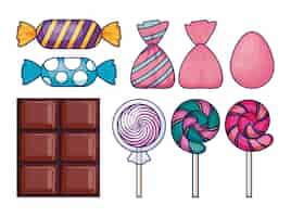 Free vector set of sweet candies