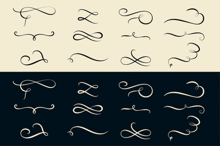 Free Vector set of swirl ornamental dividers collection