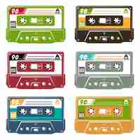 Free vector set of tape cassette