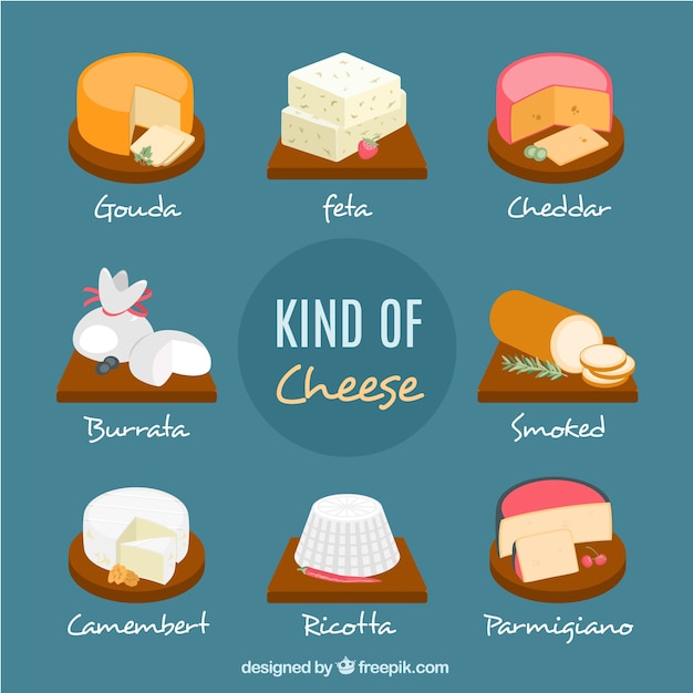 Set of tasty cheeses