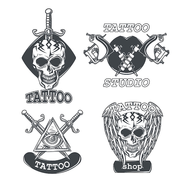 Set of tattoo emblems