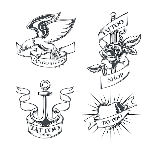 Set of tattoo emblems