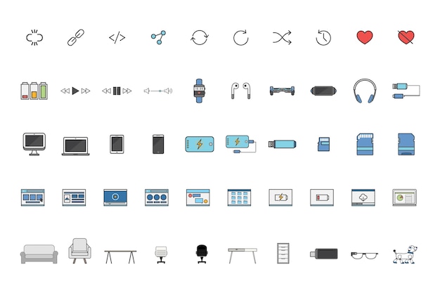 Set of technology vectors