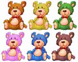 Free vector set of teddy bear