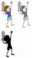 Free vector set of tennis player