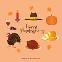 Free vector set of thanksgiving elements