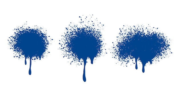 Free vector set of three abstract grunge spatter design