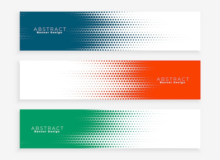 Free Vector set of three corporate web backdrop template for website presentation