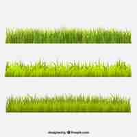 Free vector set of three decorative grass borders