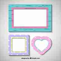 Free vector set of three decorative photo frames