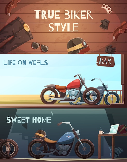 Free vector set of three horizontal rider banners