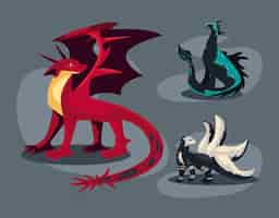 Free vector set of three mythology creatures