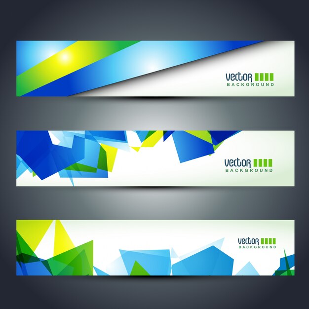 Set of three stylish banners