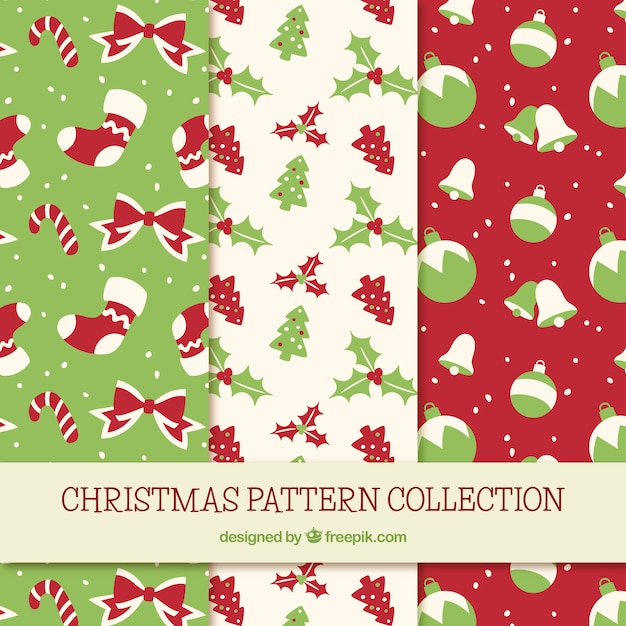 Set of three vintage christmas patterns