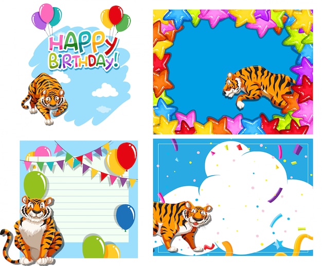 Free vector set of tiger backgrounds