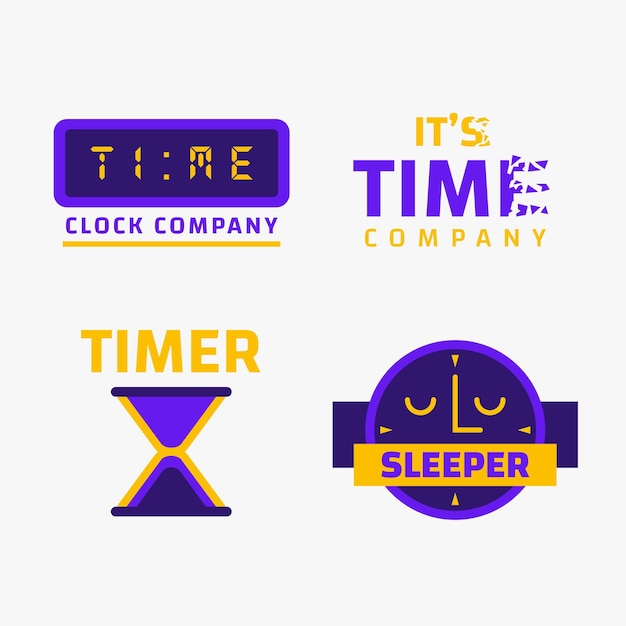 Set of time logo templates