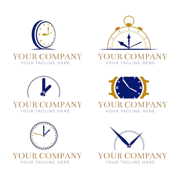 Free vector set of time logo templates